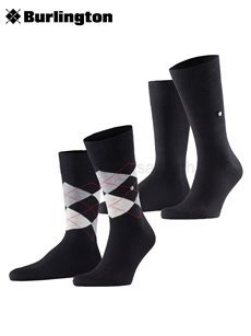 EVERYDAY ARGYLE MIX calzini da uomo della Burlington - 3000 nero