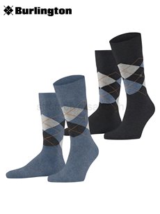 EVERYDAY ARGYLE calzini da uomo della Burlington - 6797 denim mel.