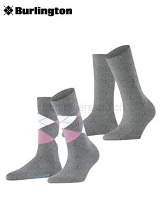 EVERYDAY ARGYLE MIX calzini per donna della Burlington - 3401 light grey