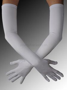 STRETCH SATIN Fischer guanti lunghi - bianco